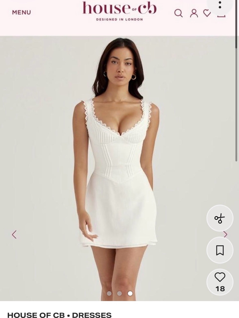 House of CB Ivory Eyelet-Trim Bustier Chemise